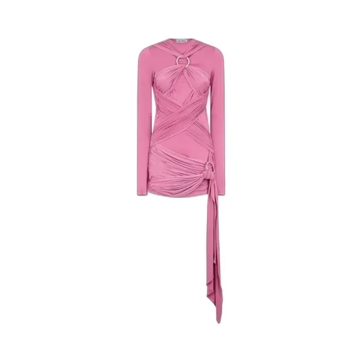 Draped Long-Sleeve Minidress