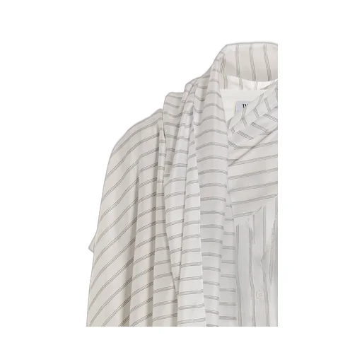 Striped Buttoned Asymmetric Shirt
