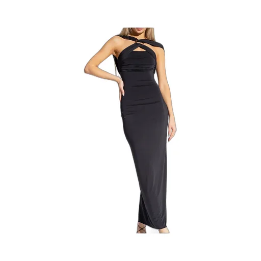 Cut Out Detailed Draped Maxi Dress
