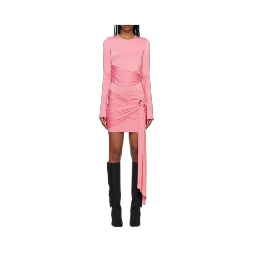Draped Long-Sleeve Minidress