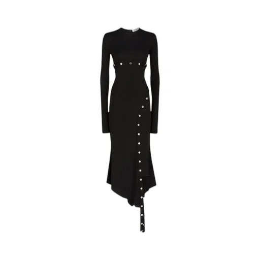 Asymmetric Convertible Long-Sleeved Midi Dress