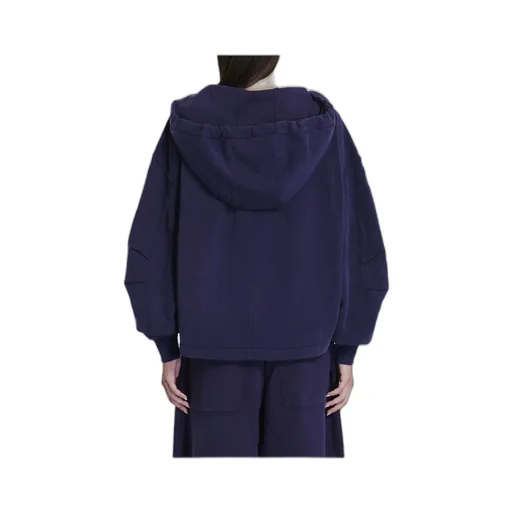 Ruched-Detail Zipped Hoodie