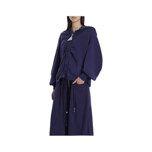 Ruched-Detail Zipped Hoodie