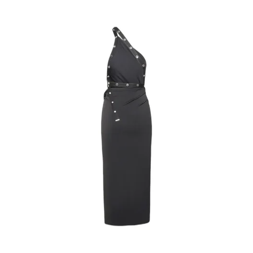 One-Shoulder Stud Embellished Dress