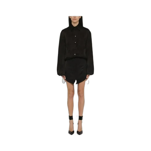 Drawstring Hem Mini Satin Dress
