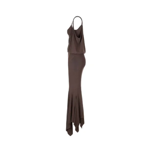 Asymmetric Jersey Midi Dress