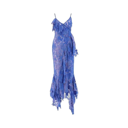 Lace Detailed Asymmetric Midi Dress
