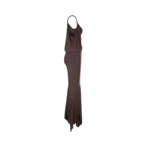 Asymmetric Jersey Midi Dress
