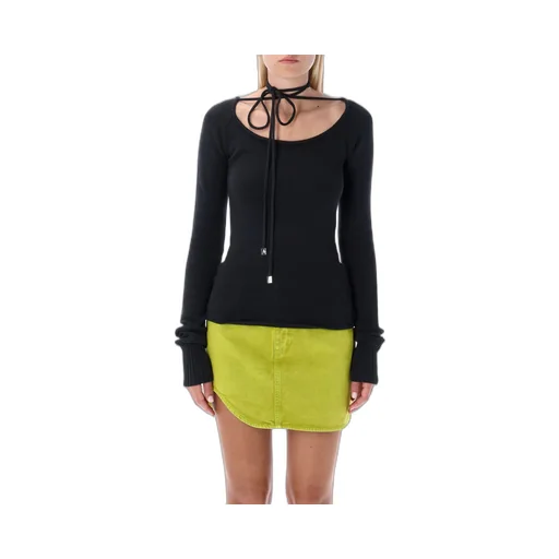 Tie-Neck Knit Top