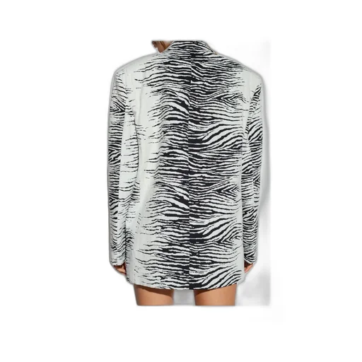 Zebra Print Single-Breasted Blazer