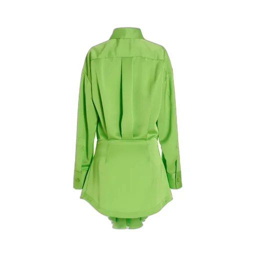 Ruffled Hem Satin Mini Dress