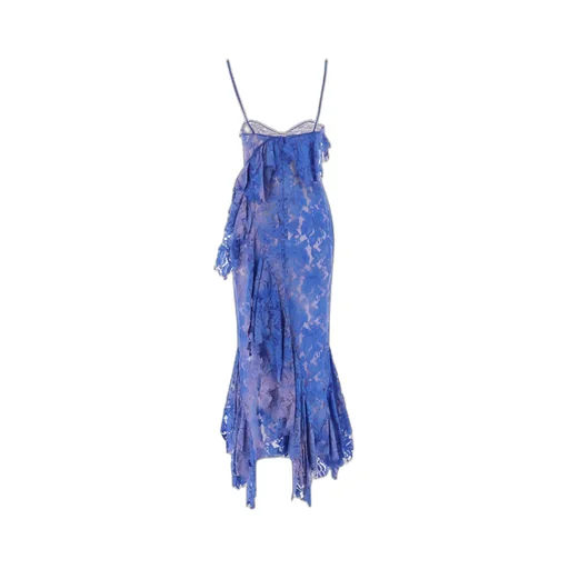 Lace Detailed Asymmetric Midi Dress