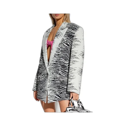 Zebra Print Single-Breasted Blazer