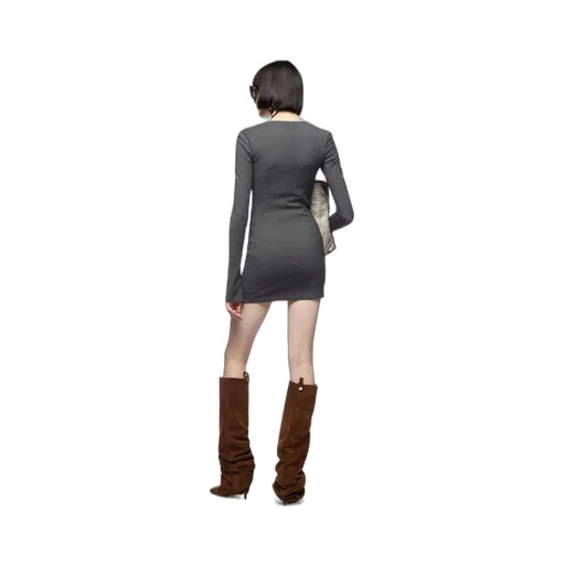 Scoop-Neck Midi Jersey Dress
