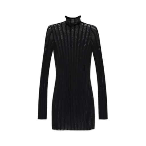 Turtleneck Striped Mini Dress