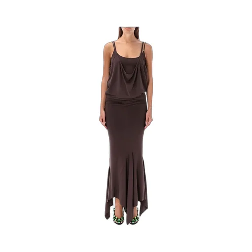 Asymmetric Jersey Midi Dress