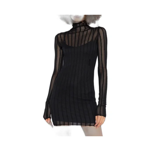 Turtleneck Striped Mini Dress