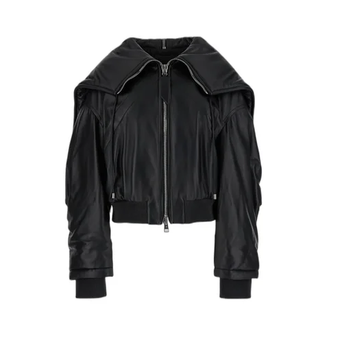 Zip-Up Hooded Bomber Jacket