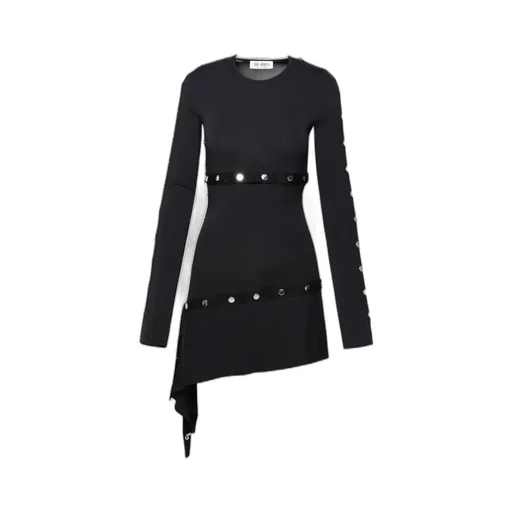 Stud Embellished Asymmetric Dress