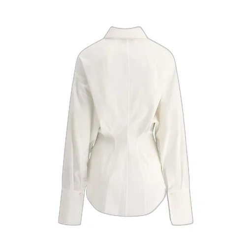 Curved Hem Buttoned Shirt