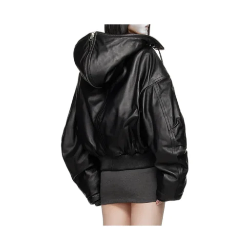 Zip-Up Hooded Bomber Jacket