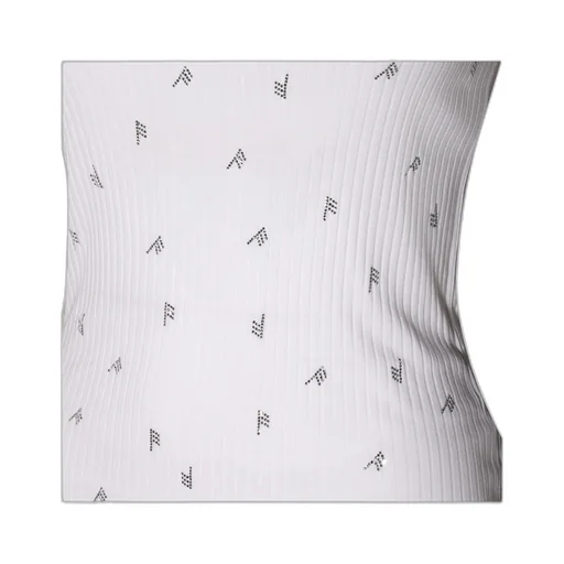 Logo Embellished Ribbed Top