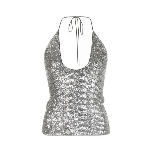 Sequinned Halterneck Top