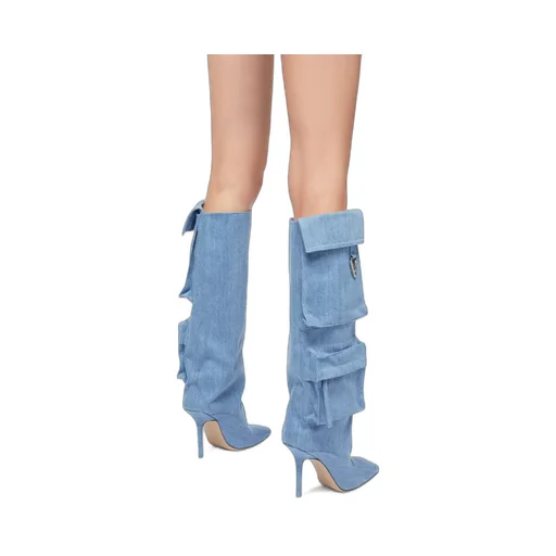 Sienna Denim Heeled Boots
