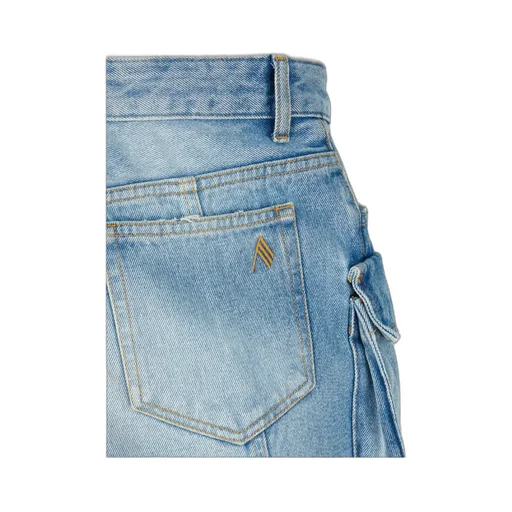 Logo Embroidered Denim Cargo Skirt