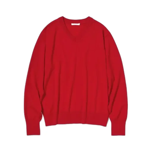 High Twist Wool Knit V-Neck Pullover