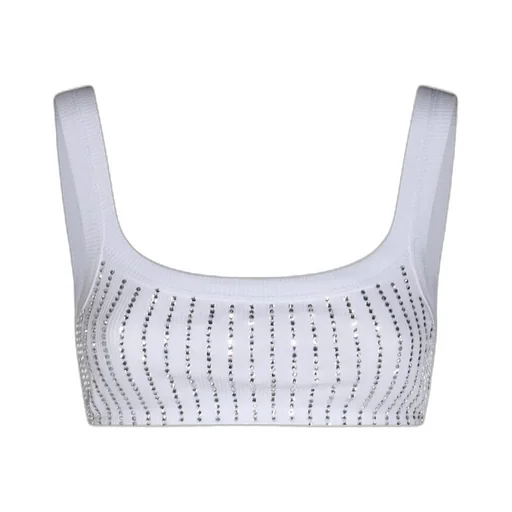 Embellished Knitted Cropped Tank Top