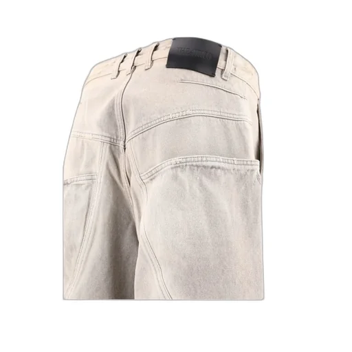 High-Waist Distressed Effect Jeans