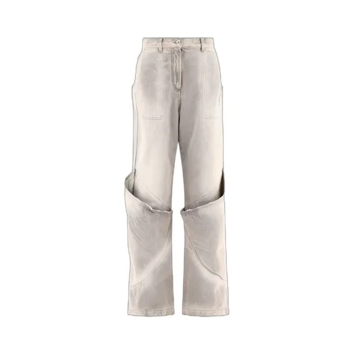 High-Waist Distressed Effect Jeans