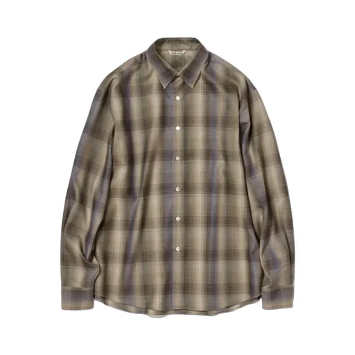 Check Motif Button-Up Shirt