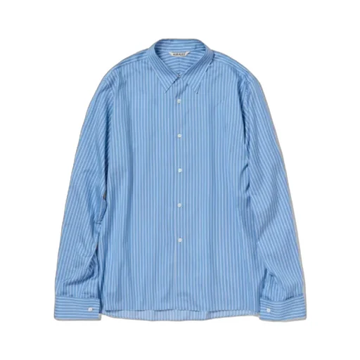 Cotton Silk Stripe Double-Cuff Shirt