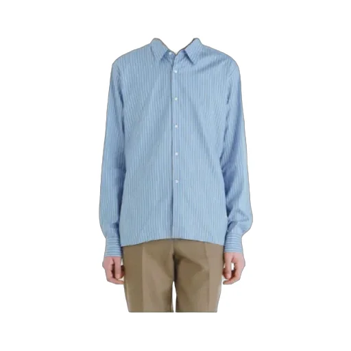 Cotton Silk Stripe Double-Cuff Shirt
