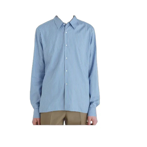 Cotton Silk Stripe Double-Cuff Shirt