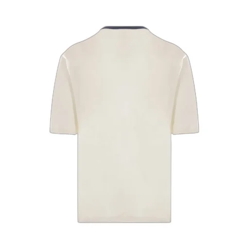 Contrasting-Collar Short-Sleeved T-Shirt