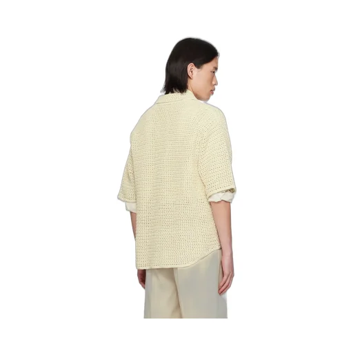 Crochet-Knit Short-Sleeve Shirt