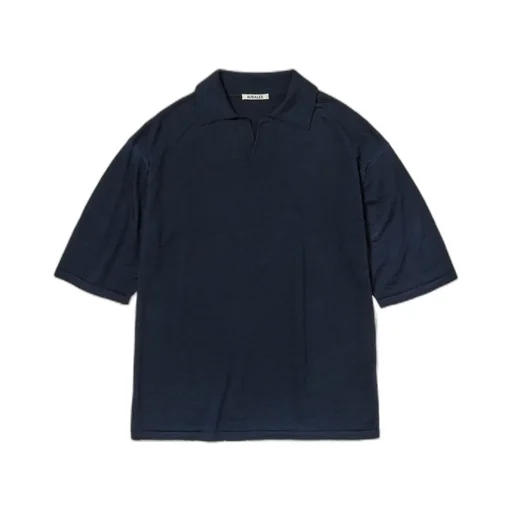 Short-Sleeved Wool Polo Shirt
