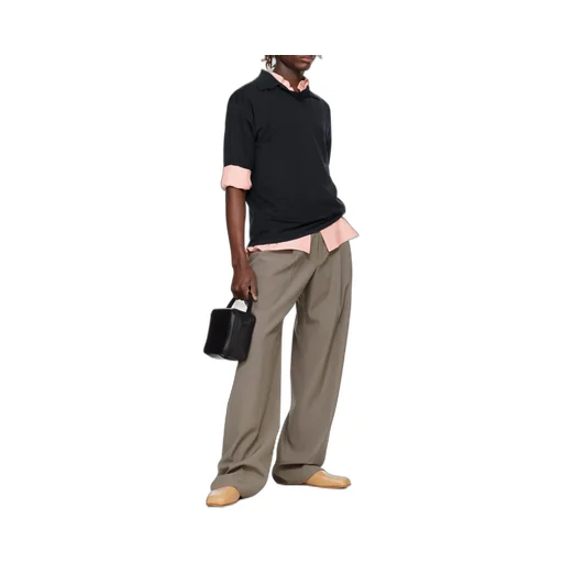 Short-Sleeved Wool Polo Shirt