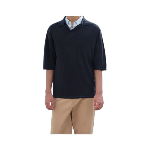 Short-Sleeved Wool Polo Shirt