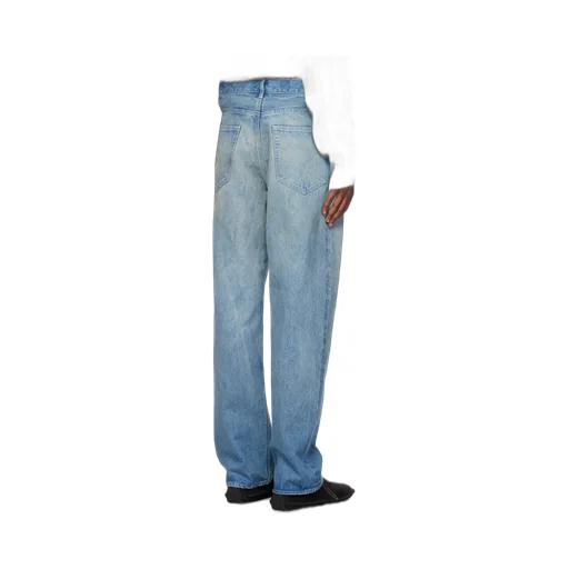 Wide-Leg Faded Jeans
