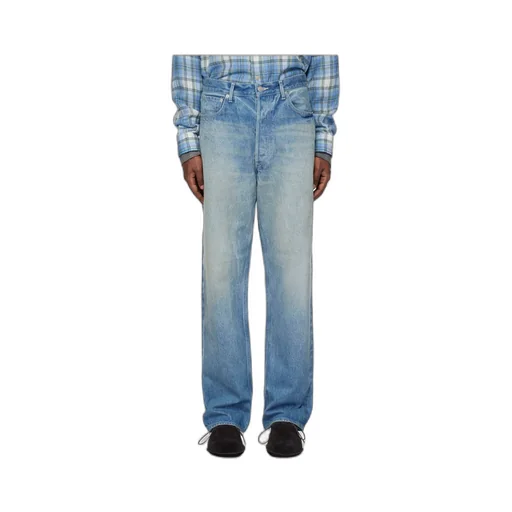 Wide-Leg Faded Jeans