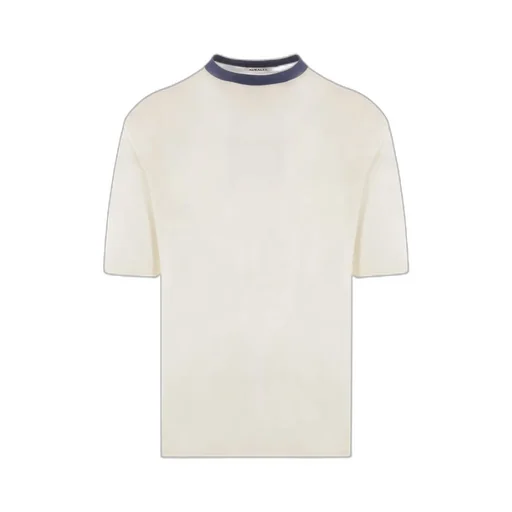 Contrasting-Collar Short-Sleeved T-Shirt