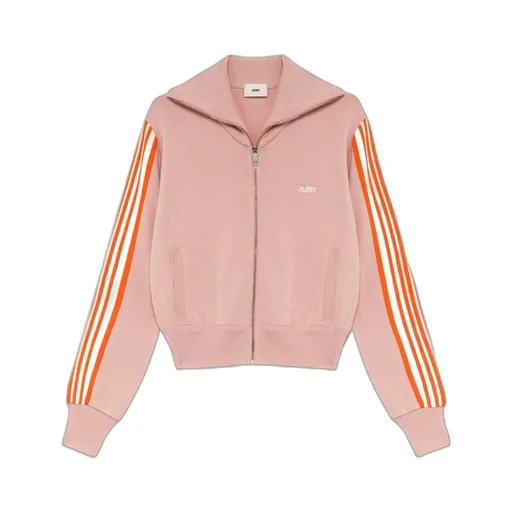 Stripe-Detail Zip-Fastening Jacket