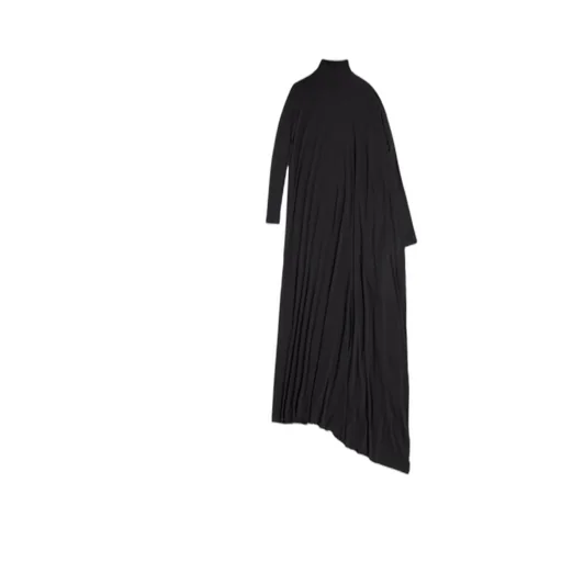 Drape Panel Asymmetric Long Dress