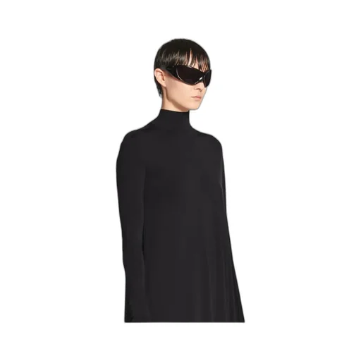 Drape Panel Asymmetric Long Dress