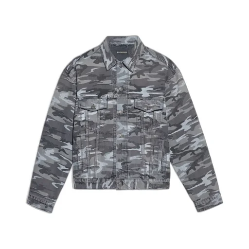 Camo Print Denim Jacket