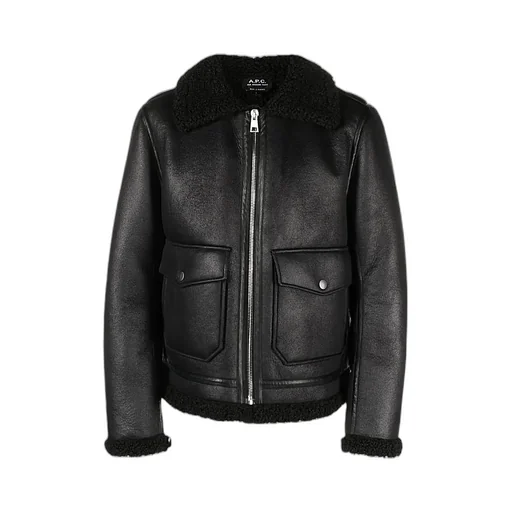 Faux-Shearling Zip-Up Bomber Jacket